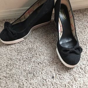 Coach Black Wedges Size 10